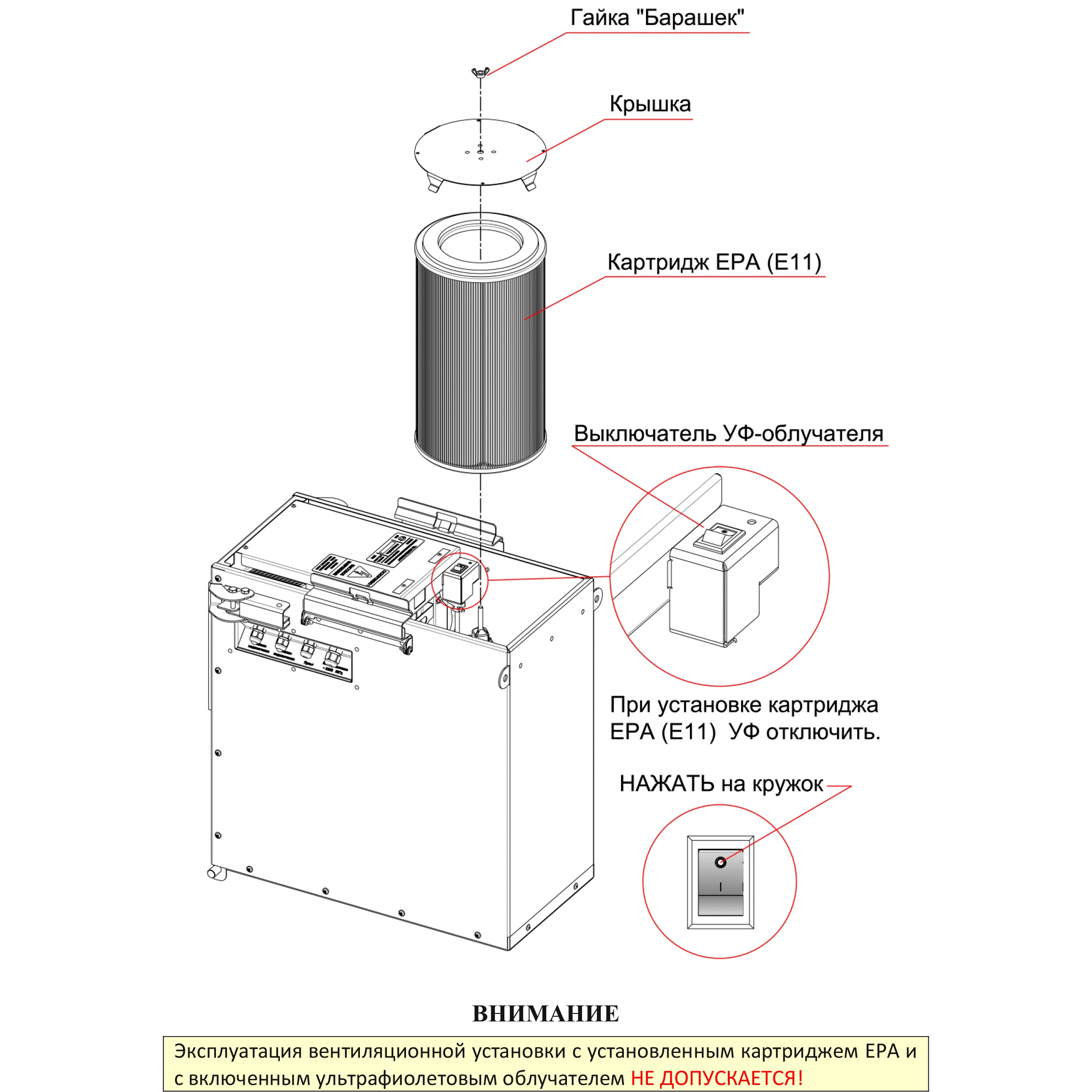 Vent Machine Воздушный фильтр EPA для Satellite2, DF500, AF910026